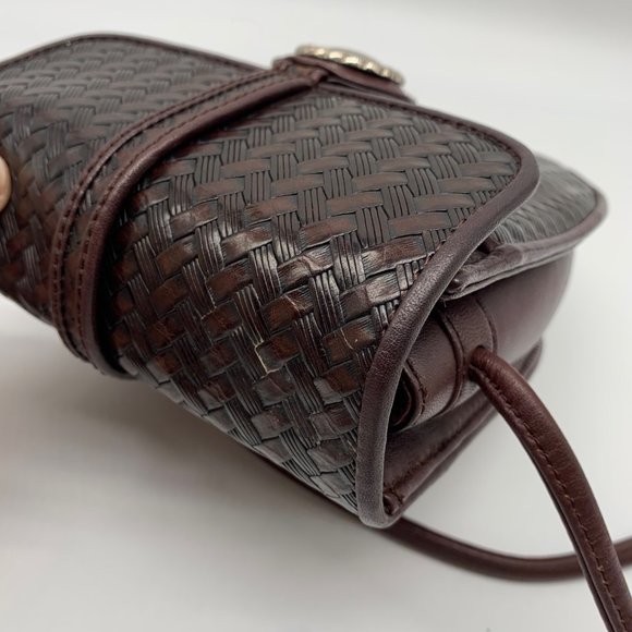 Brighton One World Brown Woven Leather Crossbody - Picture 10 of 12